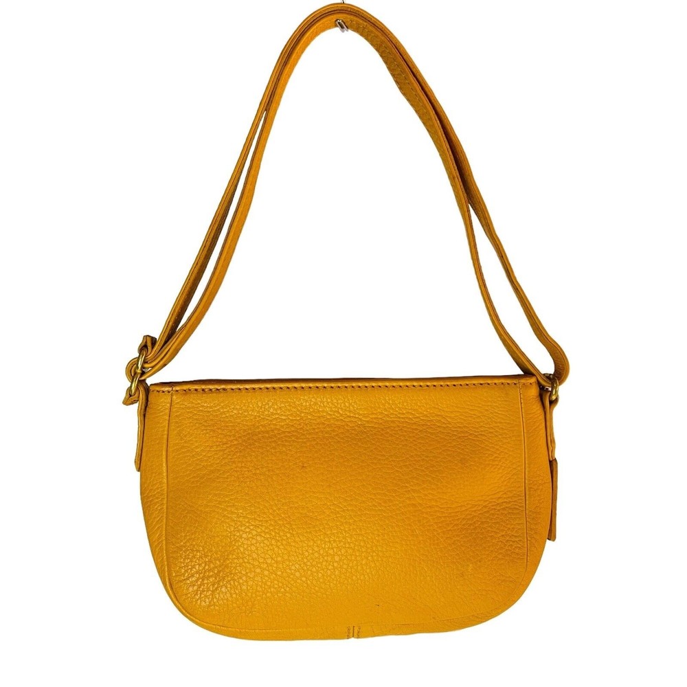 Vintage COACH Marigold Yellow Leather Shoulder Purse Handbag Hobo Adjustable - Picture 4 of 12